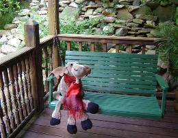 Bocephus, our lodge moose, awaits your arrival in the N. Georgia mountains